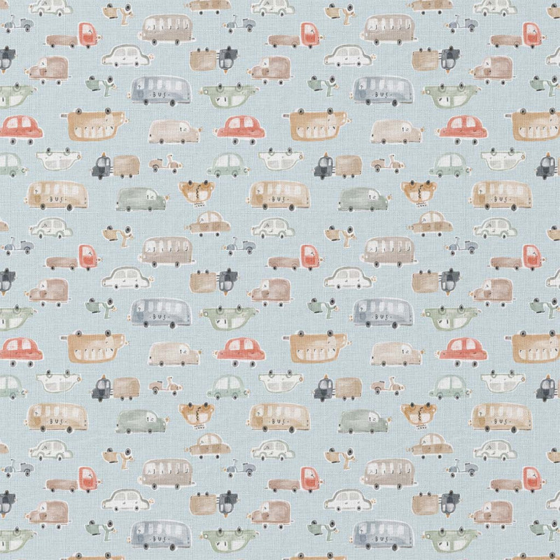 Printed Cotton TOOTOOT Blue / Camel